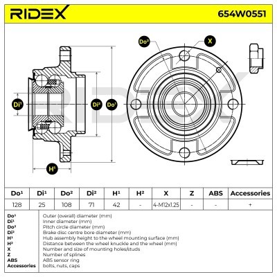 Łożysko Koła RIDEX 654W0551 654W0551 - foto 3