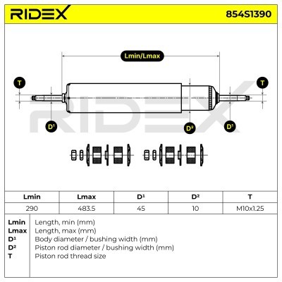 Amortyzator RIDEX 854S1390 854S1390 - foto 8