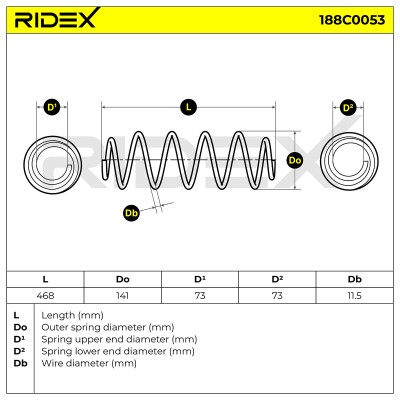 Sprężyna Zawieszenia RIDEX 188C0053 188C0053 - foto 5