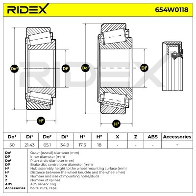 Łożysko Koła RIDEX 654W0118 654W0118 - foto 3