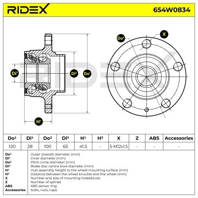 Łożysko Koła RIDEX 654W0834 654W0834 - foto 5