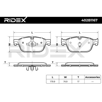 Klocki hamulcowe RIDEX 402B1167 402B1167 - foto 6