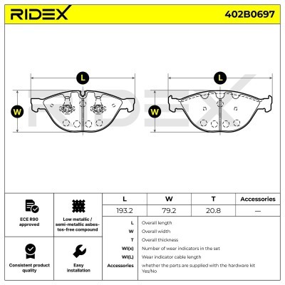 Klocki hamulcowe RIDEX 402B0697 402B0697 - foto 7