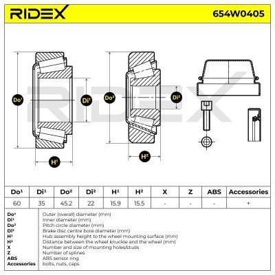 Łożysko Koła RIDEX 654W0405 654W0405 - foto 3