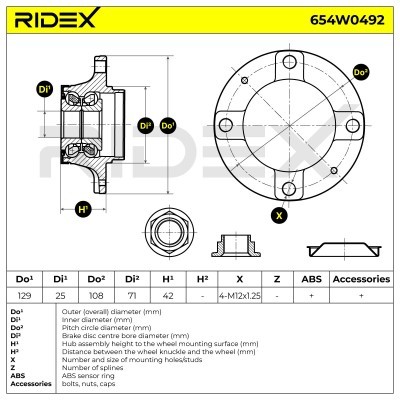 Łożysko Koła RIDEX 654W0492 654W0492 - foto 3