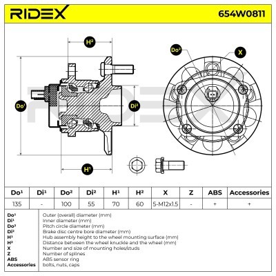 Łożysko Koła RIDEX 654W0811 654W0811 - foto 6