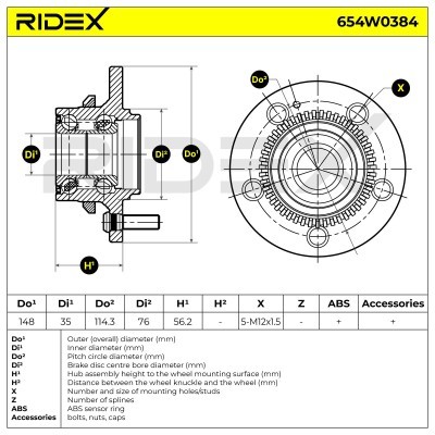 Łożysko Koła RIDEX 654W0384 654W0384 - foto 6