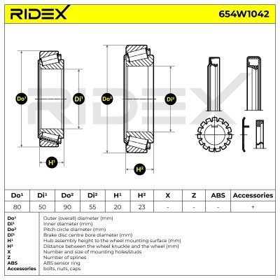 Łożysko Koła RIDEX 654W1042 654W1042 - foto 7