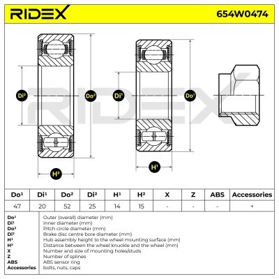 Łożysko Koła RIDEX 654W0474 654W0474 - foto 4