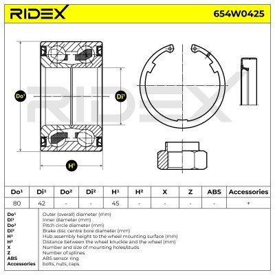Łożysko Koła RIDEX 654W0425 654W0425 - foto 7