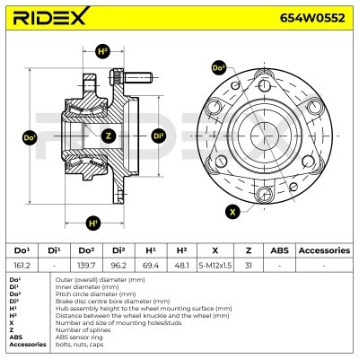 Łożysko Koła RIDEX 654W0552 654W0552 - foto 5