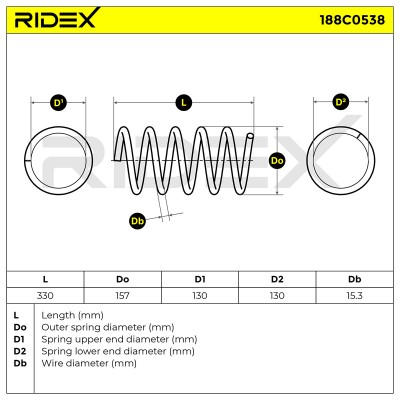 Sprężyna Zawieszenia RIDEX 188C0538 188C0538 - foto 5