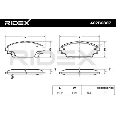 Klocki hamulcowe RIDEX 402B0887 402B0887 - foto 6