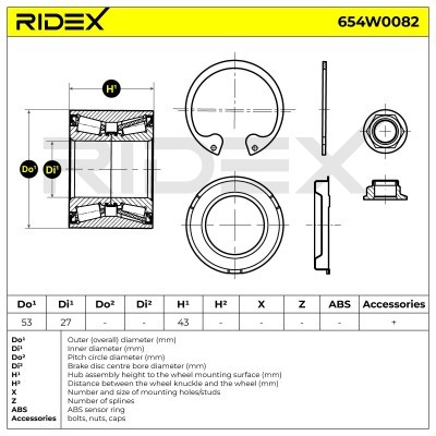 Łożysko Koła RIDEX 654W0082 654W0082 - foto 3