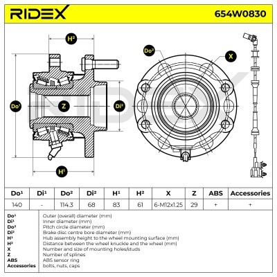 Łożysko Koła RIDEX 654W0830 654W0830 - foto 6