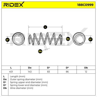 Sprężyna Zawieszenia RIDEX 188C0999 188C0999 - foto 5