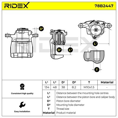 Zacisk Hamulcowy RIDEX 78B2447 78B2447 - foto 3
