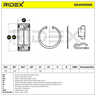 Łożysko Koła RIDEX 654W0006 654W0006 - foto 2