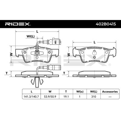 Klocki hamulcowe RIDEX 402B0415 402B0415 - foto 3