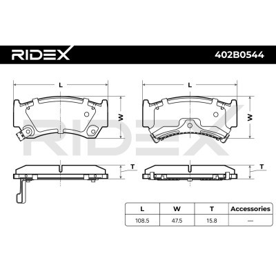 Klocki hamulcowe RIDEX 402B0544 402B0544 - foto 6