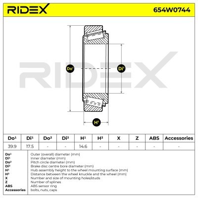 Łożysko Koła RIDEX 654W0744 654W0744 - foto 6