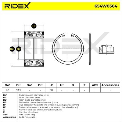 Łożysko Koła RIDEX 654W0564 654W0564 - foto 2