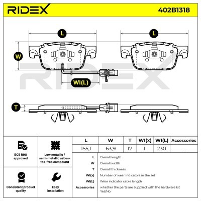 Klocki hamulcowe RIDEX 402B1318 402B1318 - foto 6