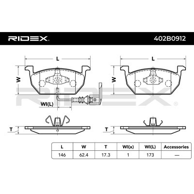 Klocki hamulcowe RIDEX 402B0912 402B0912 - foto 3