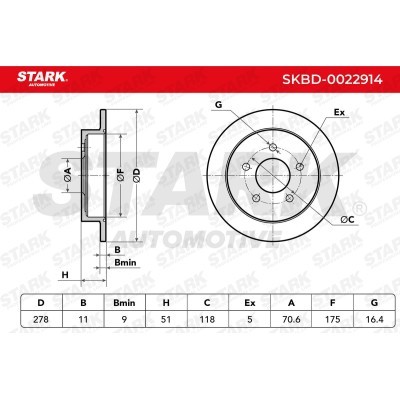Tarcza hamulcowa Stark SKBD-0022914 SKBD-0022914 - foto 7