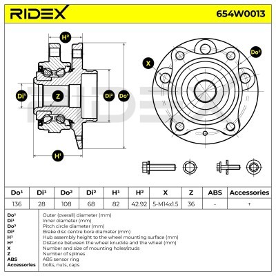 Łożysko Koła RIDEX 654W0013 654W0013 - foto 2