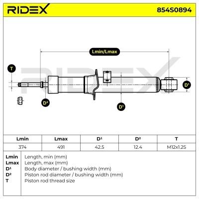Amortyzator RIDEX 854S0894 854S0894 - foto 3