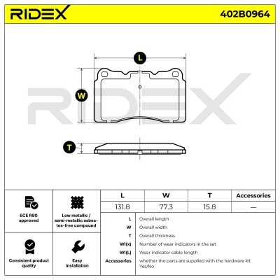 Klocki hamulcowe RIDEX 402B0964 402B0964 - foto 4