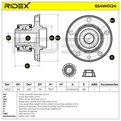 Łożysko Koła RIDEX 654W0124 654W0124 - foto 5