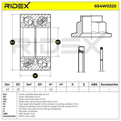 Łożysko Koła RIDEX 654W0325 654W0325 - foto 7