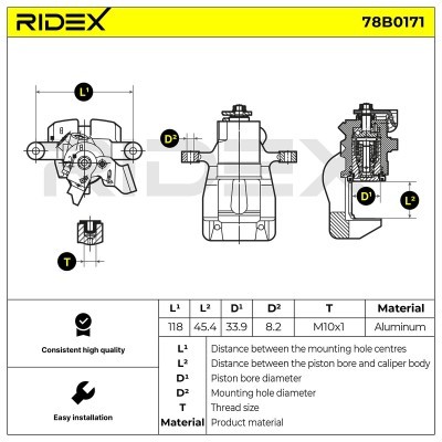 Zacisk Hamulcowy RIDEX 78B0171 78B0171 - foto 4