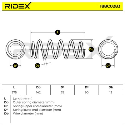 Sprężyna Zawieszenia RIDEX 188C0283 188C0283 - foto 6