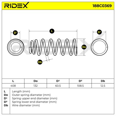 Sprężyna Zawieszenia RIDEX 188C0369 188C0369 - foto 5