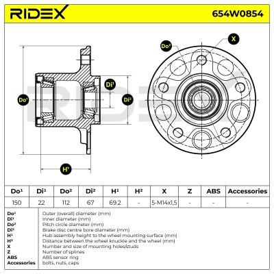 Łożysko Koła RIDEX 654W0854 654W0854 - foto 6