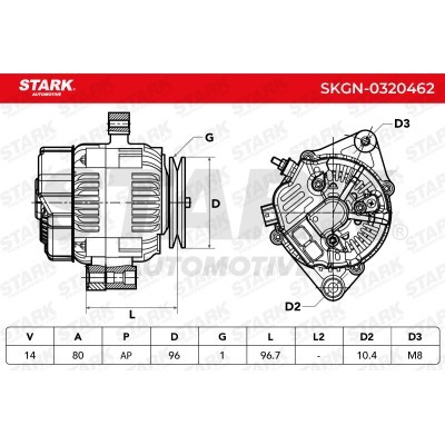 Alternator Stark SKGN-0320462 SKGN-0320462 - foto 7