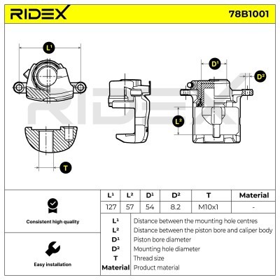 Zacisk Hamulcowy RIDEX 78B1001 78B1001 - foto 7