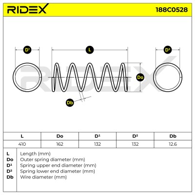 Sprężyna Zawieszenia RIDEX 188C0528 188C0528 - foto 6