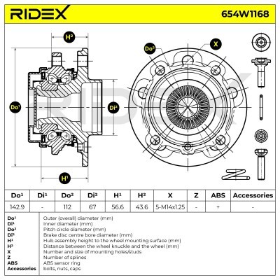 Łożysko Koła RIDEX 654W1168 654W1168 - foto 6