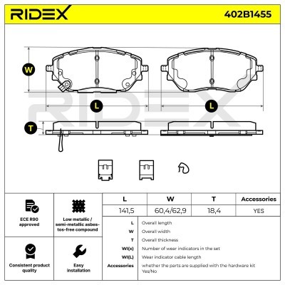 Klocki hamulcowe RIDEX 402B1455 402B1455 - foto 9