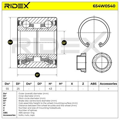 Łożysko Koła RIDEX 654W0540 654W0540 - foto 2