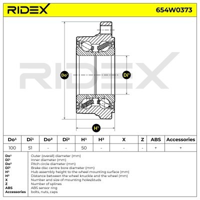 Łożysko Koła RIDEX 654W0373 654W0373 - foto 5