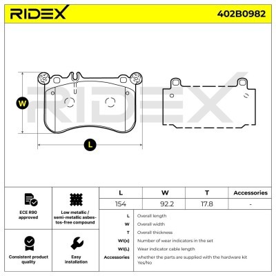Klocki hamulcowe RIDEX 402B0982 402B0982 - foto 7