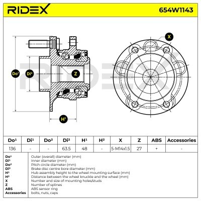 Łożysko Koła RIDEX 654W1143 654W1143 - foto 7