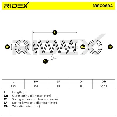 Sprężyna Zawieszenia RIDEX 188C0894 188C0894 - foto 7