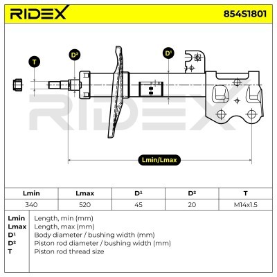 Amortyzator RIDEX 854S1801 854S1801 - foto 6