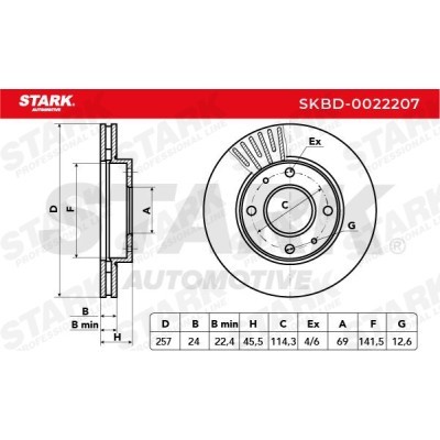 Tarcza hamulcowa Stark SKBD-0022207 SKBD-0022207 - foto 5